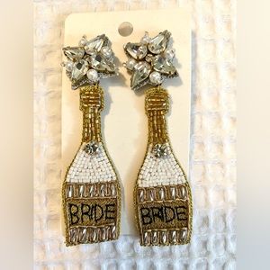 BRIDE champagne beaded earrings